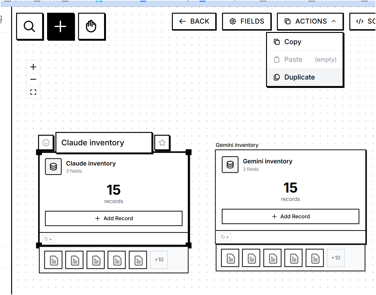 Duplicate database action